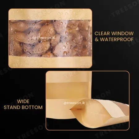 Kraft Paper Ziplock Pouch Bag With Window - Image 3