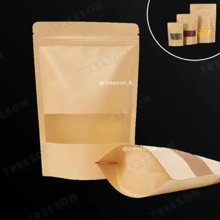 Kraft Paper Ziplock Pouch Bag With Window - Image 2