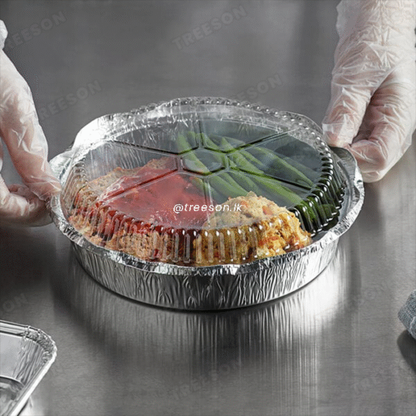 Round Pan Aluminum Foil Trays with Plastic Lid